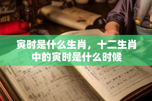 寅时是什么生肖，十二生肖中的寅时是什么时候