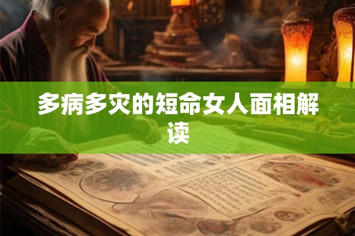 多病多灾的短命女人面相解读