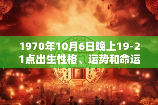 1970年10月6日晚上19-21点出生性格、运势和命运
