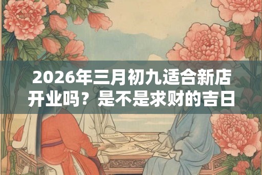 2026年三月初九适合新店开业吗？是不是求财的吉日？