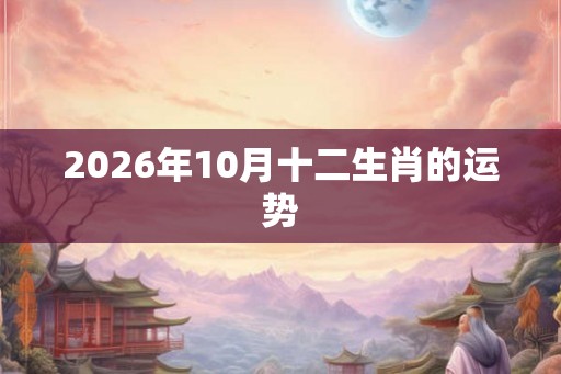 2026年10月十二生肖的运势