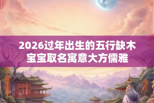 2026过年出生的五行缺木宝宝取名寓意大方儒雅