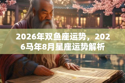 2026年双鱼座运势，2026马年8月星座运势解析