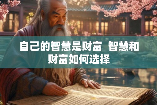 自己的智慧是财富  智慧和财富如何选择