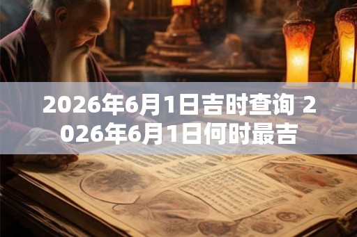 2026年6月1日吉时查询 2026年6月1日何时最吉