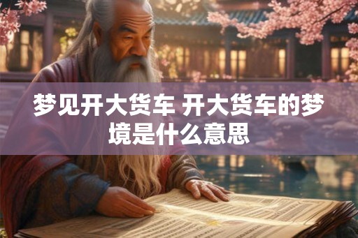 梦见开大货车 开大货车的梦境是什么意思