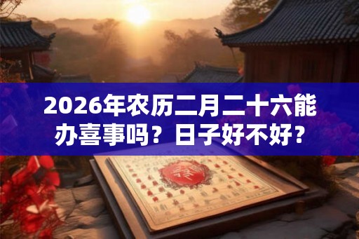 2026年农历二月二十六能办喜事吗?日子好不好? 2026年农历二月二十六能办喜事吗?日子好不好?