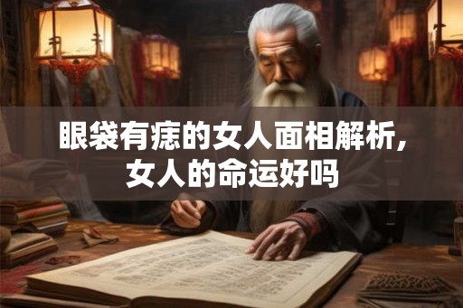 眼袋有痣的女人面相解析,女人的命运好吗
