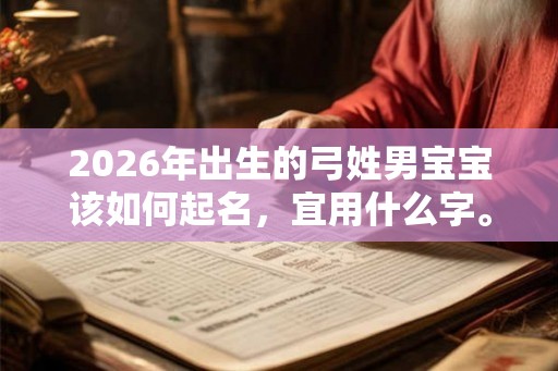 2026年出生的弓姓男宝宝该如何起名,宜用什么字。 2026年出生的弓姓男宝宝该如何起名,宜用什么字。