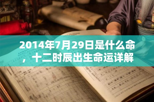 2014年7月29日是什么命，十二时辰出生命运详解