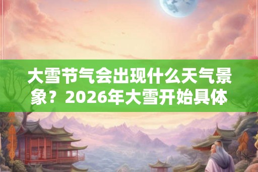 大雪节气会出现什么天气景象？2026年大雪开始具体时间