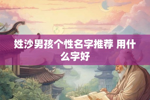 姓沙男孩个性名字推荐 用什么字好