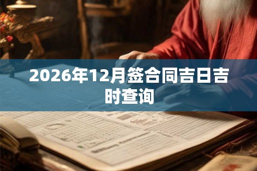 2026年12月签合同吉日吉时查询