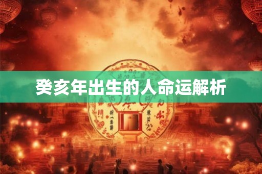 癸亥年出生的人命运解析