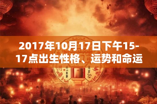 2017年10月17日下午15-17点出生性格、运势和命运