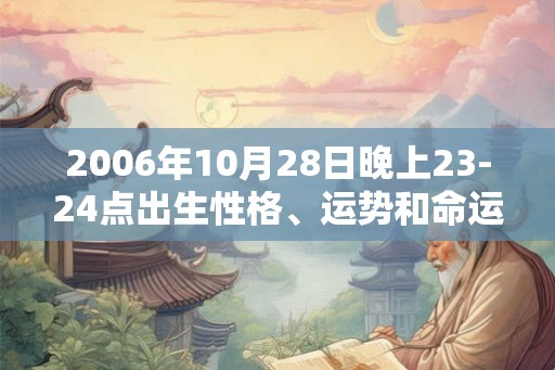 2006年10月28日晚上23-24点出生性格、运势和命运