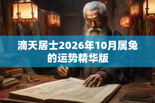 滴天居士2026年10月属兔的运势精华版