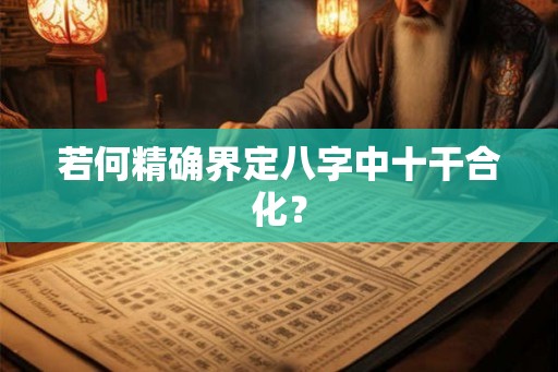 若何精确界定八字中十干合化? 若何精确界定八字中十干合化?