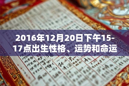 2016年12月20日下午15-17点出生性格、运势和命运