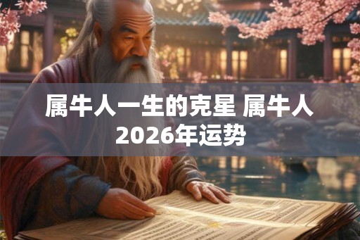 属牛人一生的克星 属牛人2026年运势