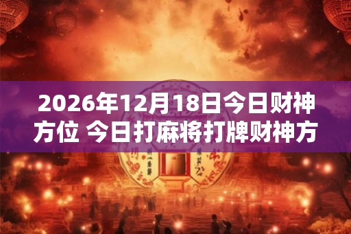 2026年12月18日今日财神方位 今日打麻将打牌财神方位