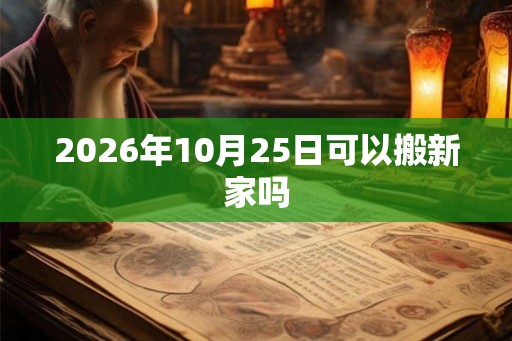 2026年10月25日可以搬新家吗 2026年10月25日可以搬新家吗