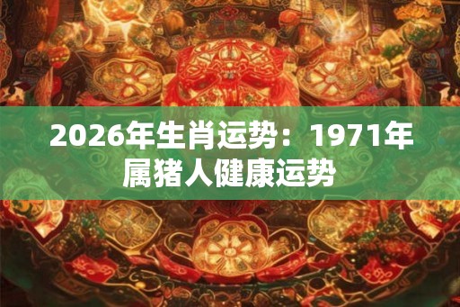 2026年生肖运势：1971年属猪人健康运势
