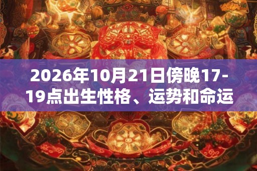 2026年10月21日傍晚17-19点出生性格、运势和命运