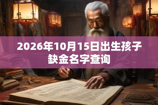 2026年10月15日出生孩子缺金名字查询