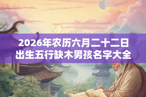 2026年农历六月二十二日出生五行缺木男孩名字大全