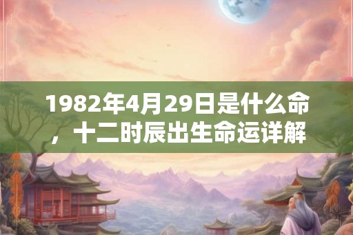 1982年4月29日是什么命，十二时辰出生命运详解