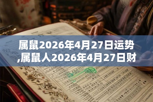 属鼠2026年4月27日运势,属鼠人2026年4月27日财运,生肖鼠2026年4月27日运势