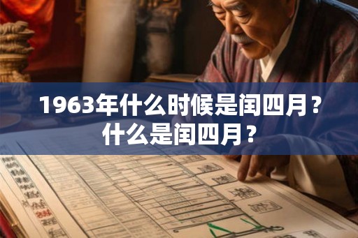 1963年什么时候是闰四月？什么是闰四月？