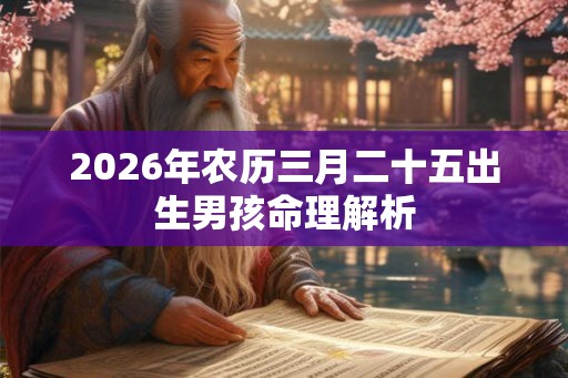 2026年农历三月二十五出生男孩命理解析