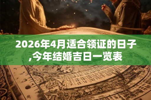 2026年4月适合领证的日子,今年结婚吉日一览表