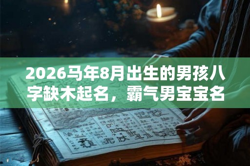 2026马年8月出生的男孩八字缺木起名，霸气男宝宝名