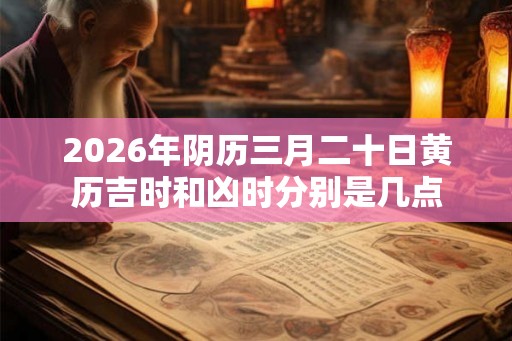 2026年阴历三月二十日黄历吉时和凶时分别是几点 2026年阴历三月二十日黄历吉时和凶时分别是几点