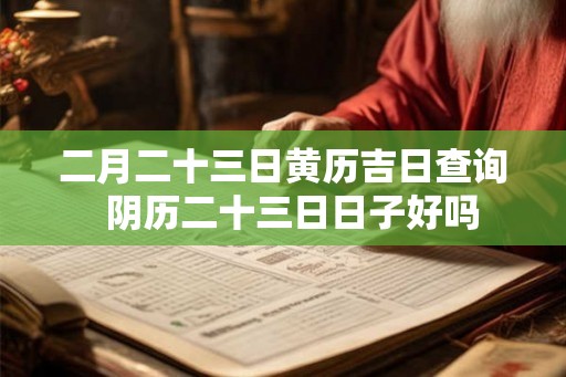 二月二十三日黄历吉日查询  阴历二十三日日子好吗