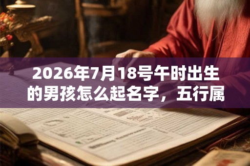 2026年7月18号午时出生的男孩怎么起名字，五行属什么
