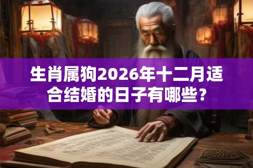 生肖属狗2026年十二月适合结婚的日子有哪些？