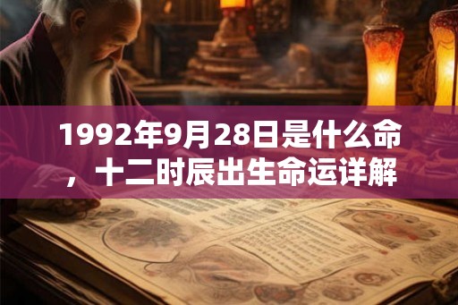 1992年9月28日是什么命,十二时辰出生命运详解 1992年9月28日是什么命,十二时辰出生命运详解