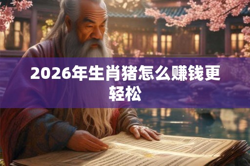 2026年生肖猪怎么赚钱更轻松