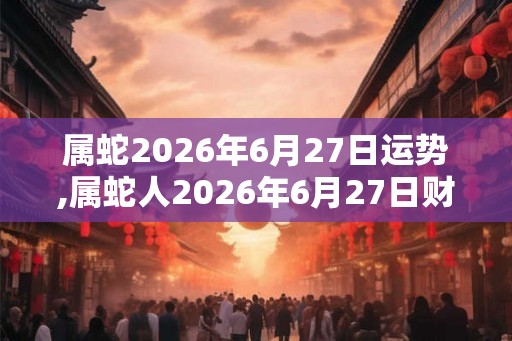 属蛇2026年6月27日运势,属蛇人2026年6月27日财运,生肖蛇2026年6月27日运势