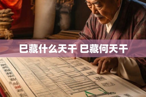 巳藏什么天干 巳藏何天干