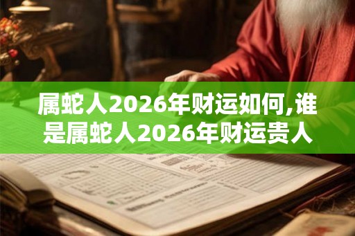属蛇人2026年财运如何,谁是属蛇人2026年财运贵人