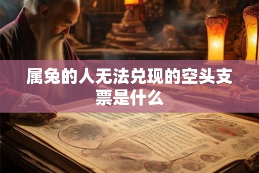 属兔的人无法兑现的空头支票是什么