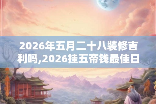 2026年五月二十八装修吉利吗,2026挂五帝钱最佳日子42天