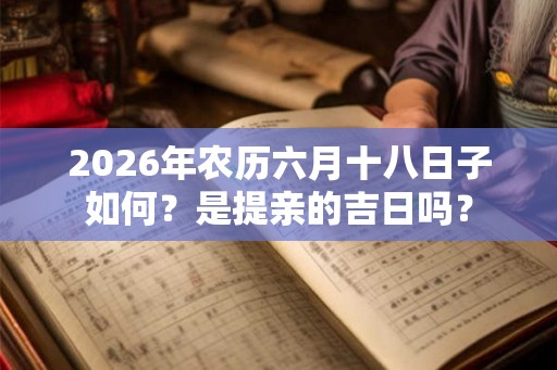 2026年农历六月十八日子如何?是提亲的吉日吗? 2026年农历六月十八日子如何?是提亲的吉日吗?