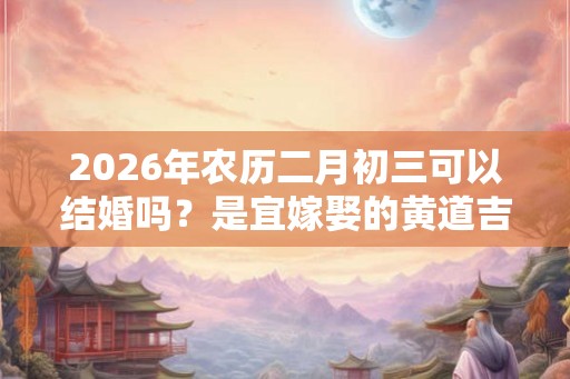 2026年农历二月初三可以结婚吗？是宜嫁娶的黄道吉日吗？