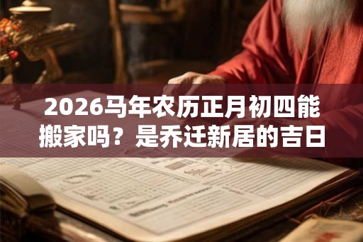 2026马年农历正月初四能搬家吗？是乔迁新居的吉日吗？